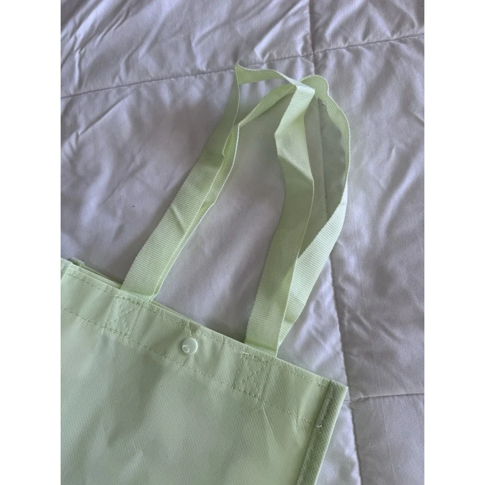 New Lululemon Small Reusable Shopping Tote Bag Logo Green 2025 Limited Edition - Picture 7 of 7